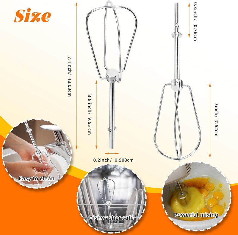 AUGHOA Hand Mixer Beaters for Kitchenaid, W10490648 Beaters Attachments Compatible with KitchenAid Hand Mixer KHM2B AP5644233 PS4082859 - Image 3